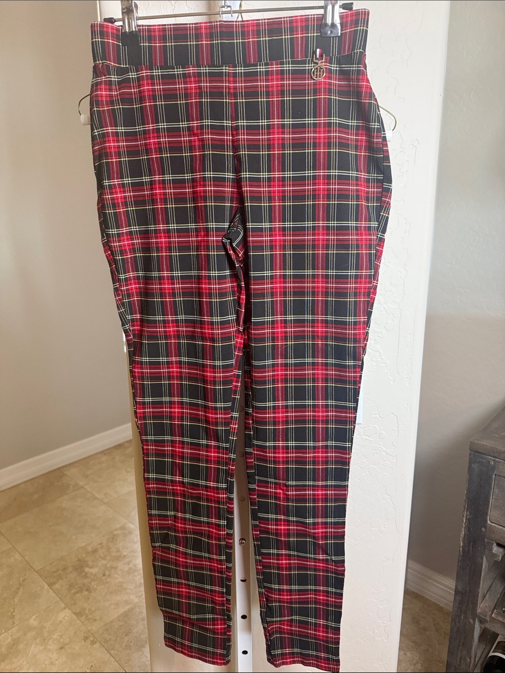 Tommy Hilfiger Plaid Skinny Stretch Pants Size 2 - Picture 3 of 8